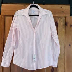 NWT Brooks Brothers button blouse. Pink. Size 14
